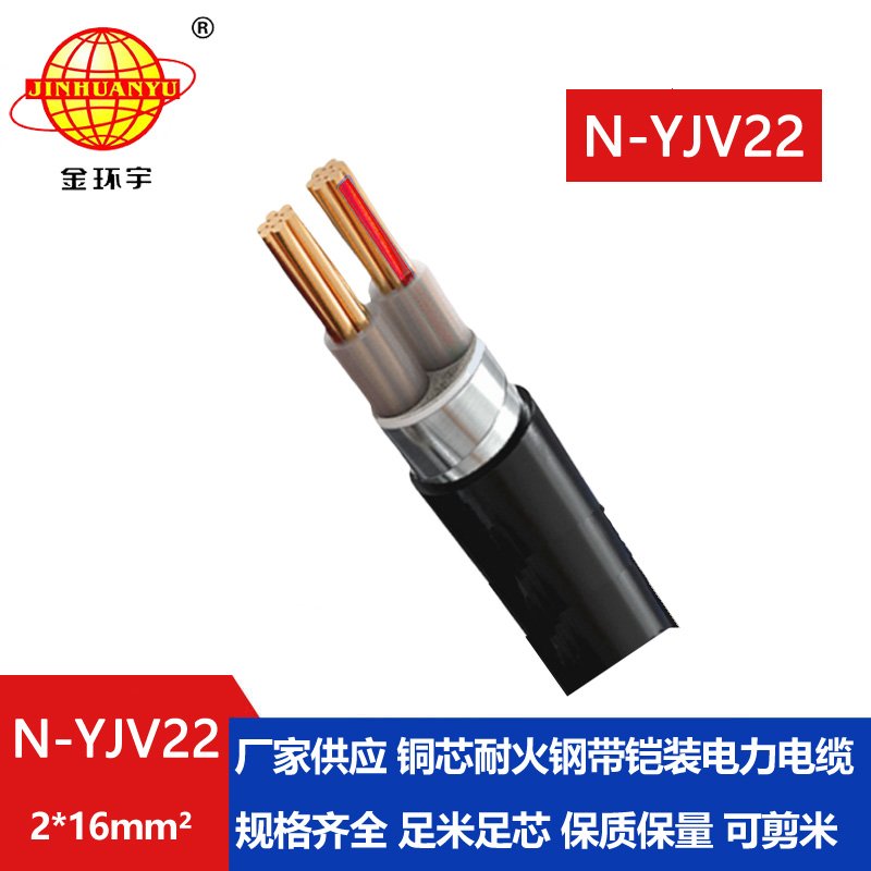 金環(huán)宇電線電纜 耐火鎧裝電力電纜N-YJV22-2X16 深圳yjv22電纜報(bào)價(jià)